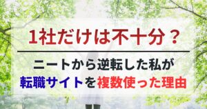 1社では不十分？ニートから逆転した私が転職サイトを複数使った理由