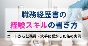 職務経歴書の経験スキルの書き方。ニートから公務員・大手に受かった私の実例